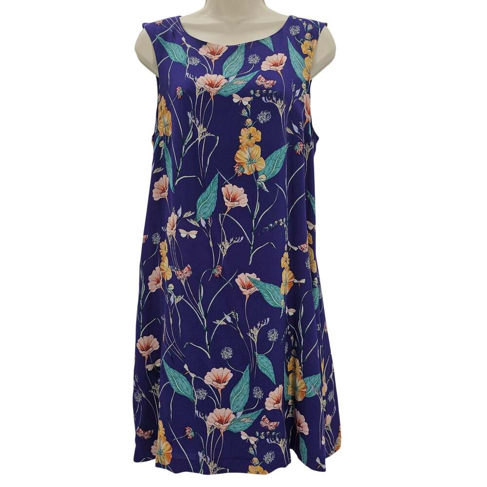 Anthropologie HD in Paris Womans size 10 Hidden Isle Floral Mini Dress Purple